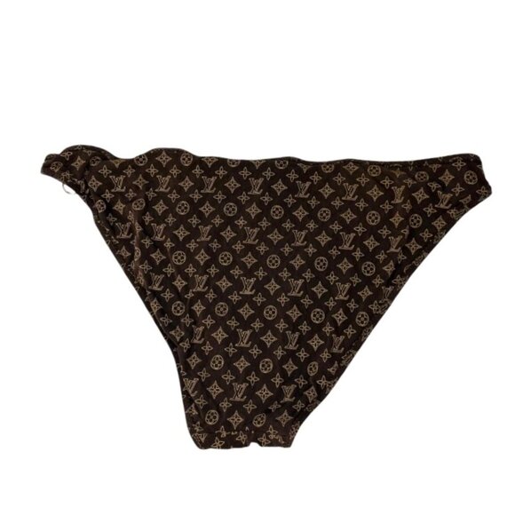 LOUIS VUITTON Vintage Monogram Bikini Swimwear #38 Brown Gold Polyamide [106326] - Picture 7 of 11